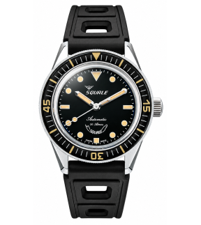 Ρολόι SQUALE Sub-37 Legend Με Αυτόματο Μηχανισμό Και Μαύρο Καουτσούκ Λουράκι SUB-37BKBK.RBK