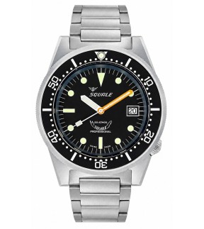 Ρολόι SQUALE 1521 Με Αυτόματο Μηχανισμό Και Ασημί Ατσάλινο Μπρασελέ 1521BKBL.SQ20S