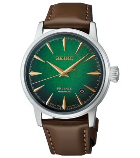 Ρολόι SEIKO Presage Cocktail Time Με Αυτόματο Μηχανισμό Και Καφέ Δερμάτινο Λουράκι HCB002J1
