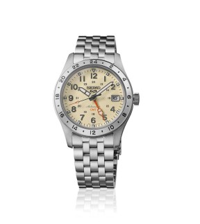 Ρολόι SEIKO 5 Sports GMT Με Αυτόματο Μηχανισμό Και Ασημί Ατσάλινο Μπρασελέ HDB002K1
