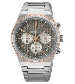 Ρολόι SEIKO Με Χρονογράφο Και Ασημί Ατσάλινο Μπρασελέ HGK002P1
