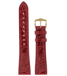 Λουράκι HIRSCH Crocograin Μπορντό Δερμάτινο 16mm 12302860-16