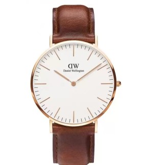 Ρολόι DANIEL WELLINGTON Classic St Mawes Με Καφέ Δερμάτινο Λουράκι DW00100006