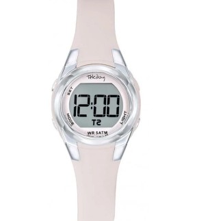 TEKDAY Chronograph Pink Plastic Strap 654839