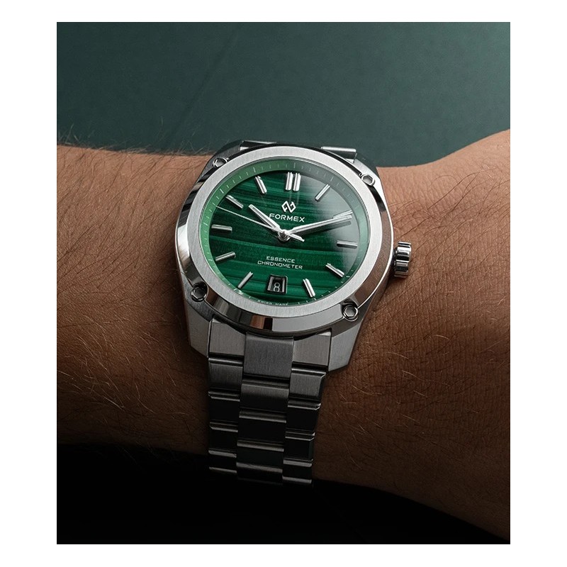 FORMEX Essence 41 Automatic Chronometer Watch With Stainless Steel Bracelet And Malachite Dial 0334.1.6690.100