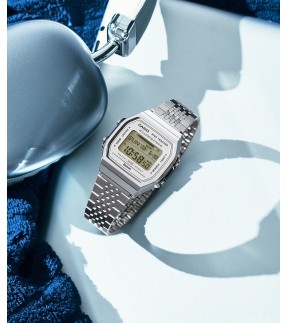 CASIO Vintage Silver Stainless Steel Bracelet ABL-100WE-7AEF