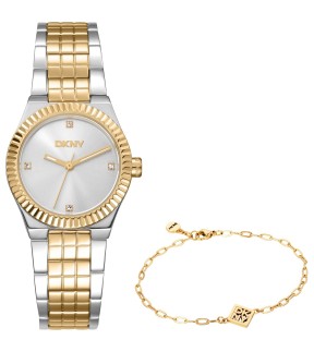 DKNY Essentials Yellow Gold-Silver Stainless Steel Bracelet Gift Set DK1L182M0055