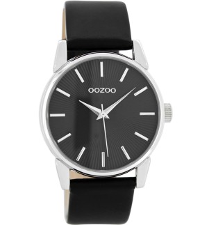 Ρολόι OOZOO Timepieces Με Μαύρο Δερμάτινο Λουράκι C8679