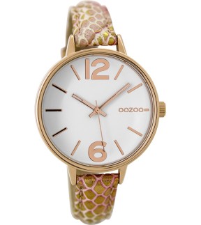 Ρολόι OOZOO Timepieces Με Χρυσό Δερμάτινο Λουράκι C9481