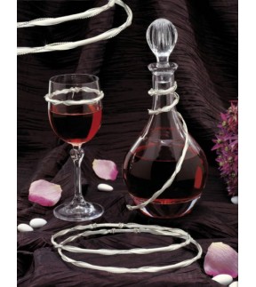 Wedding Set Glass, Bottle and Wedding Crowns