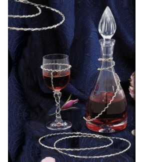 Wedding Set Glass, Bottle and Wedding Crowns