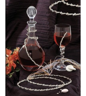 Wedding Set Bottle, Glass and Wedding Crowns