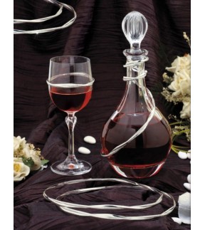 Wedding Set Bottle, Glass and Wedding Crowns