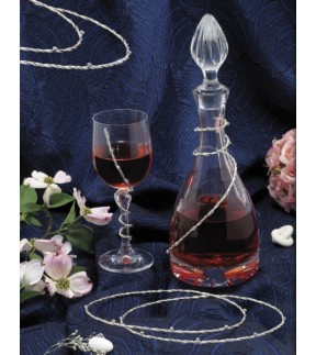 Wedding Set Bottle, Glass and Wedding Crowns