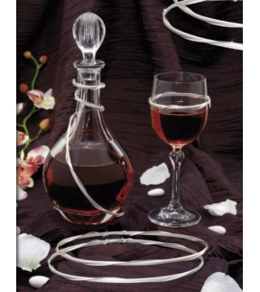 Wedding Set Bottle, Glass and Wedding Crowns