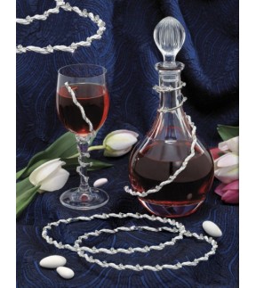 Wedding Set Bottle, Glass and Wedding Crowns