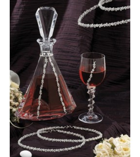 Wedding Set Bottle, Glass and Wedding Crowns