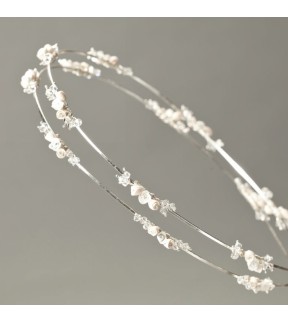 Silver Wedding Crowns with Porcelain and Swarovski Αντιγονη Silver 925°/ Silverware