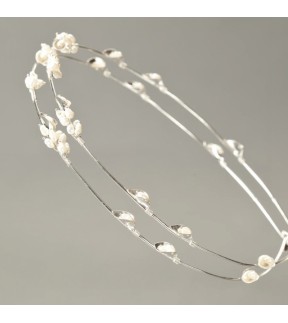 Silver Wedding Crowns with Pearls Εκαβη Silver 925° 