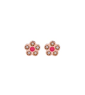 VITOPOULOS Kid Earrings Rose Gold 14CT With Zircon Stones ESS0011