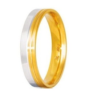 Wedding Rings STERGIADIS "S" Gold Silver-Gold 4mm