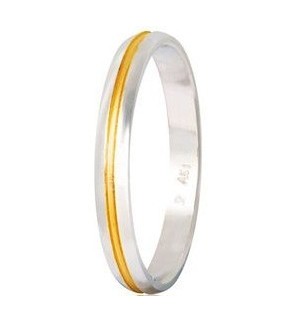 Wedding Rings STERGIADIS "S" Gold Silver-Gold 3mm