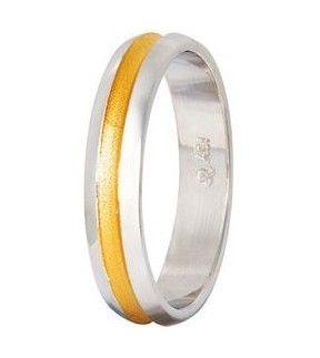 Wedding Rings STERGIADIS "S" Gold Silver-Gold 4mm