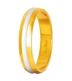 Wedding Rings STERGIADIS "S" Gold Silver-Gold 4mm