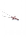 VITOPOULOS Woman Cross Rose and White Gold 14Ct With White Zircon Stones