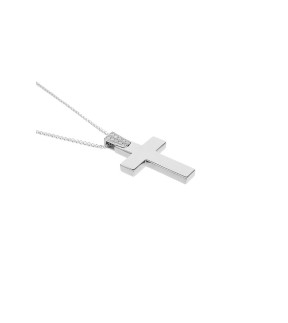 VITOPOULOS Woman Cross White Gold 14Ct With White Brilliant Stones ESST034