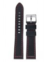 TZEVELION Black Leather Strap With Red Stitching 20mm 18.8.20