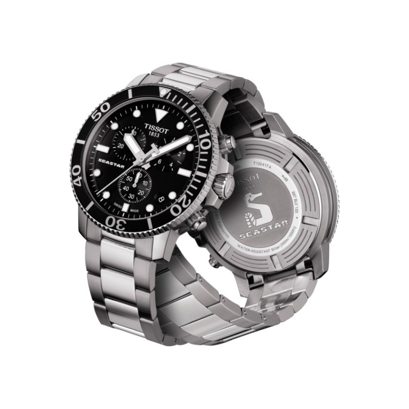 TISSOT Seastar 1000 Chronograph Silver Stainless Steel Bracelet T1204171105100