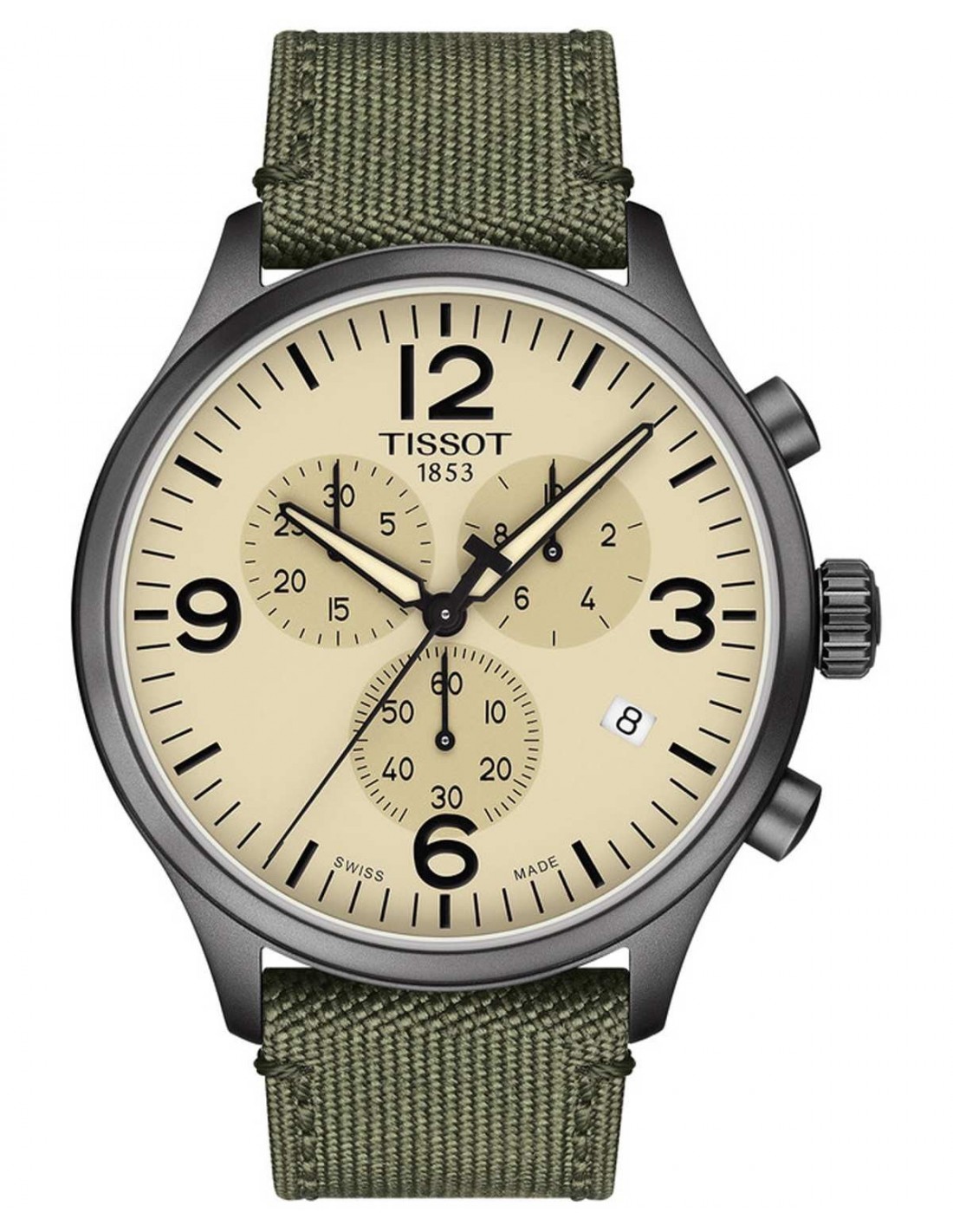 TISSOT Chrono XL Chronograph Green Fabric Strap T1166173726700