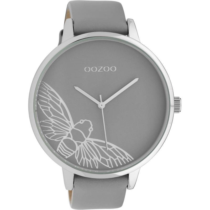 Ρολόι OOZOO Timepieces Με Γκρι Δερμάτινο Λουράκι C10078