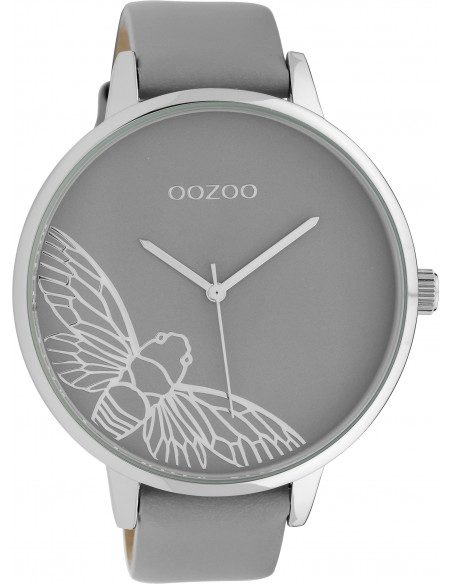 Ρολόι OOZOO Timepieces Με Γκρι Δερμάτινο Λουράκι C10078