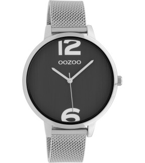 OOZOO Timepieces Silver Metallic Mesh Bracelet C10142