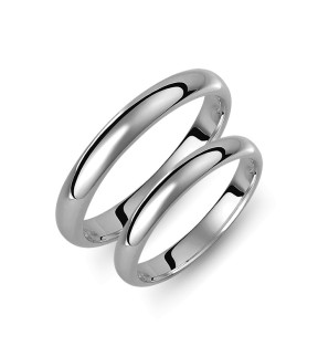Βέρες VALAURO Classic Λευκόχρυσες 3mm 003B-BA 
