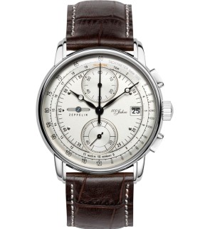 ZEPPELIN 100 Years Zeppelin Chronograph Brown Leather Strap 8670-1