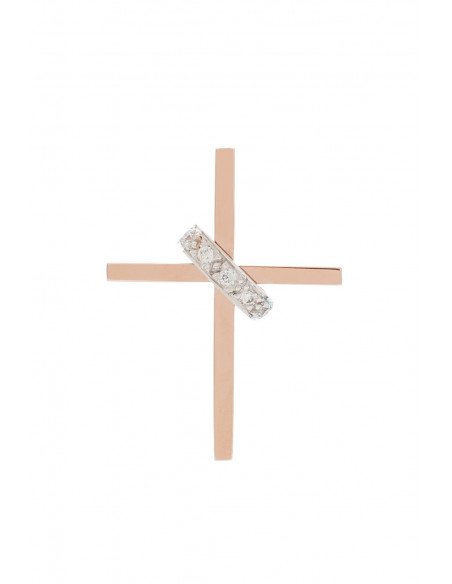 VITOPOULOS Woman Cross Rose-White Gold 18Ct With Diamonds ESST363