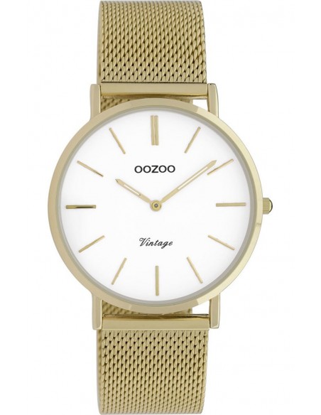 Ρολόι OOZOO Vintage Με Χρυσό Μεταλλικό Mesh Μπρασελέ C9910