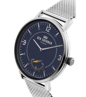 Ρολόι BEN SHERMAN Portobello Heritage Με Ασημί Ατσάλινο Mesh Μπρασελέ WB034USM