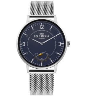 Ρολόι BEN SHERMAN Portobello Heritage Με Ασημί Ατσάλινο Mesh Μπρασελέ WB034USM