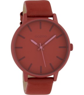Ρολόι OOZOO Timepieces Με Κόκκινο Δερμάτινο Λουράκι C10381