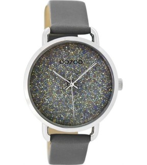 Ρολόι OOZOO Timepieces Με Γκρι Δερμάτινο Λουράκι C9102