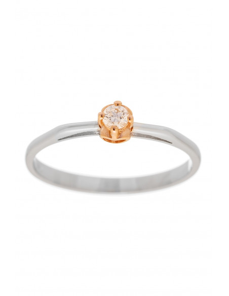 Engagement Ring White-Rose Gold 18Ct With Diamonds ESD0192