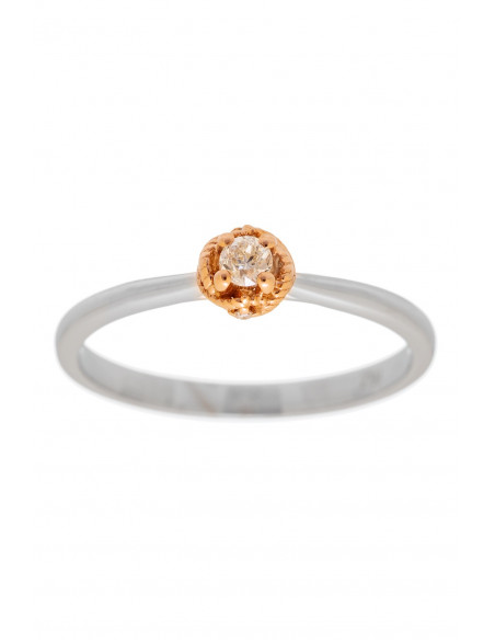 Engagement Ring White-Rose Gold 18Ct With Diamonds ESD0193