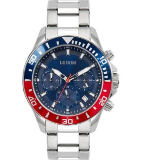 LE DOM Eternal Chronograph Silver Stainless Steel Bracelet LD.1481-1   