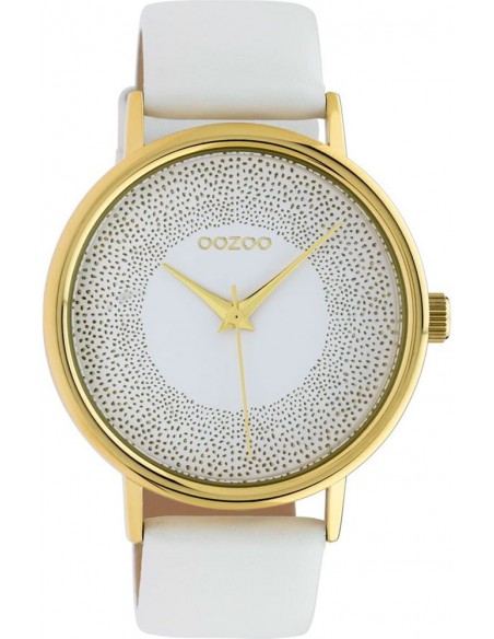 OOZOO Timepieces White Leather Strap C10576