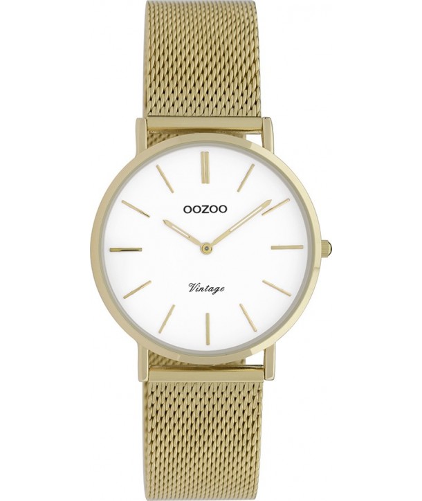 Ρολόι OOZOO Vintage Με Χρυσό Μεταλλικό Mesh Μπρασελέ C9911