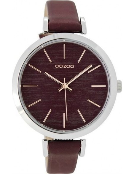 Ρολόι OOZOO Vintage Με Μπορντό Δερμάτινο Λουράκι C9137